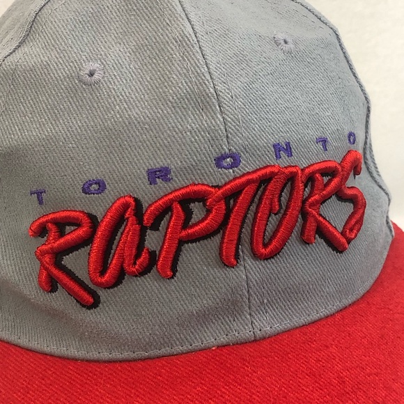Vintage NBA Toronto Raptors Basketball The Home Game Gray Red Strap Back Hat Cap - Picture 3 of 14
